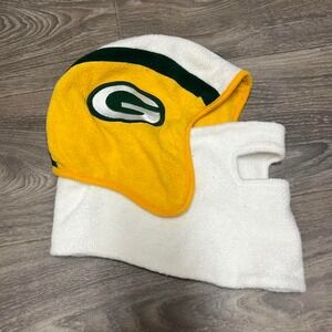 Green Bay Packers NFL Face Cover Hood Hat Fleece‎ L